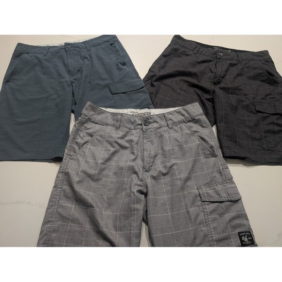Lot of 3 VANS Vanphibian Amphibian Hybrid Cargo Shorts Dark Grey Blue Men's 32 - Picture 1 of 8